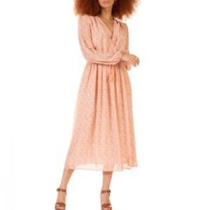Fraiche by J Elegant Pink Patterned Dress